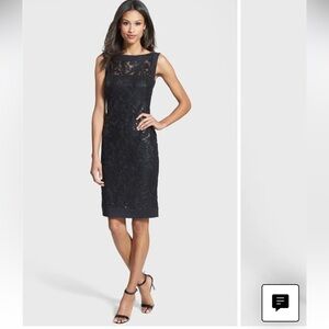 Tadashi Shoji Embellished Lace Sheath Dress Black Size 6